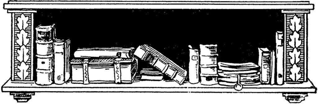 Bookcase with reference sources; to illustrate the "Cite your sources" page.