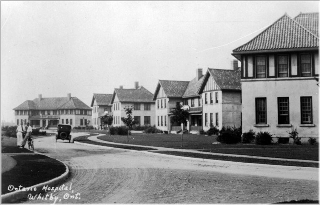 View of inmates' cottages at Whitby Psychiatric Hospital, c.1923.